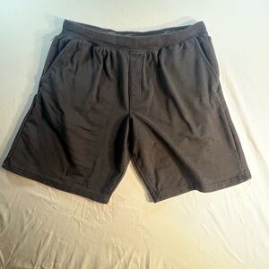 Eddie Bauer Lounge Elastic Waist Black Fleece Sweat Shorts XXL